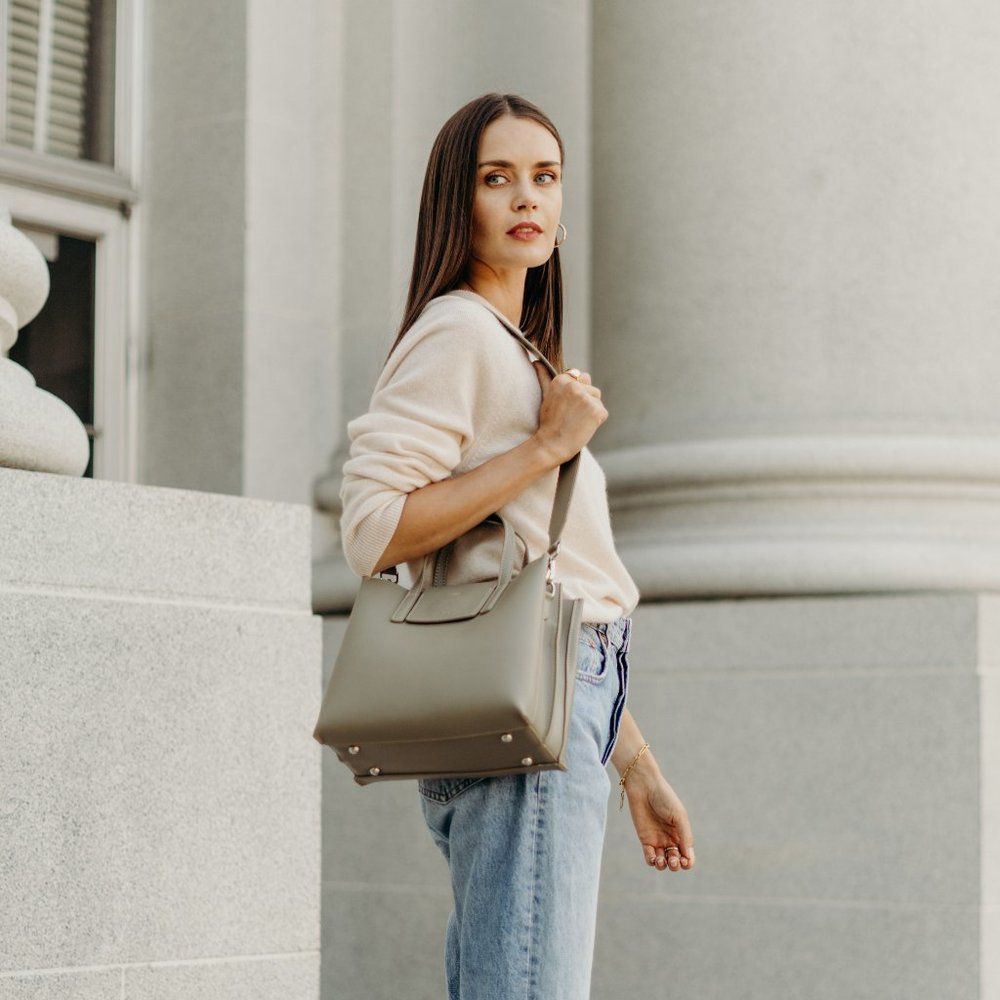 😍The Stella Genuine Leather Satchel Bag - Moss - Picture 8 of 14